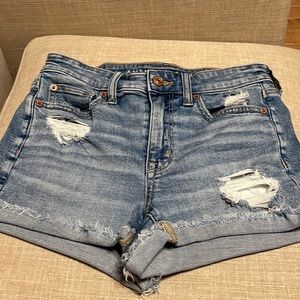 American eagle high-rise Shortie distressed shorts